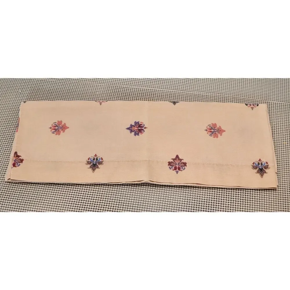 Pillowcase Standard Queen Floral Scroll Pattern Light Tan Peach Beige Multicolor